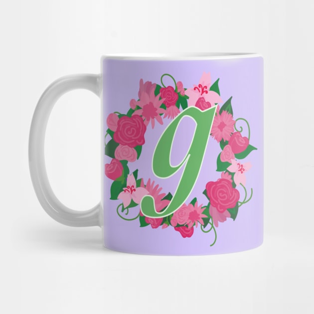 Monogram G, Personalized Floral Initial by Bunniyababa